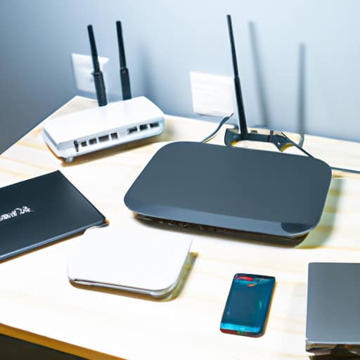 An image showcasing a variety of Xfinity internet equipment options neatly arranged on a sleek modern table